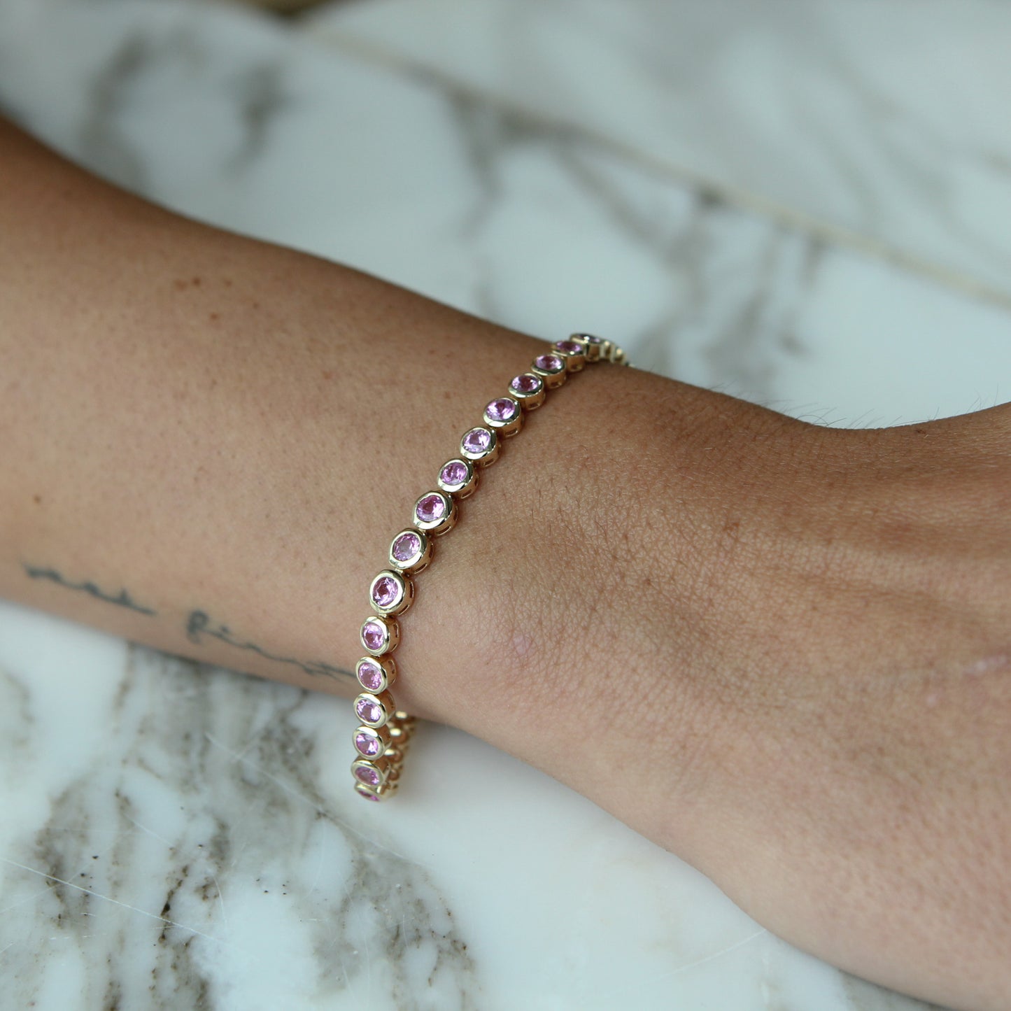 Camellia Pink Sapphire Bracelet