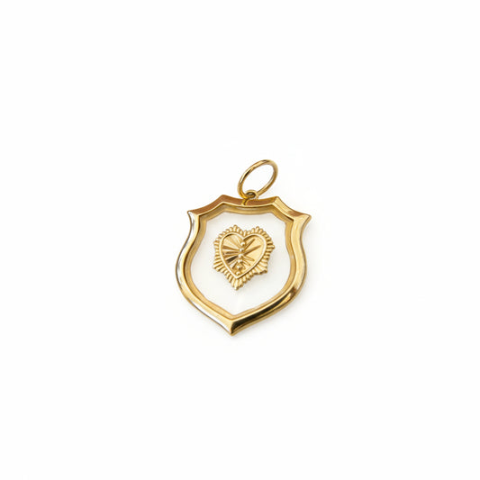 Louise Topaz & Gold Shield Charm