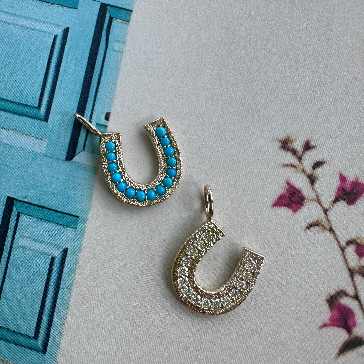 The Felicity Horseshoe Charm in Turquoise