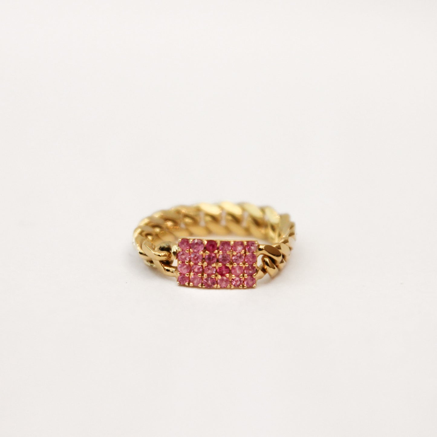 Luis Cuban Link Ring in Pink Sapphire