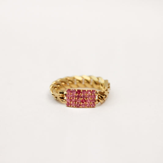 Luis Cuban Link Ring in Pink Sapphire