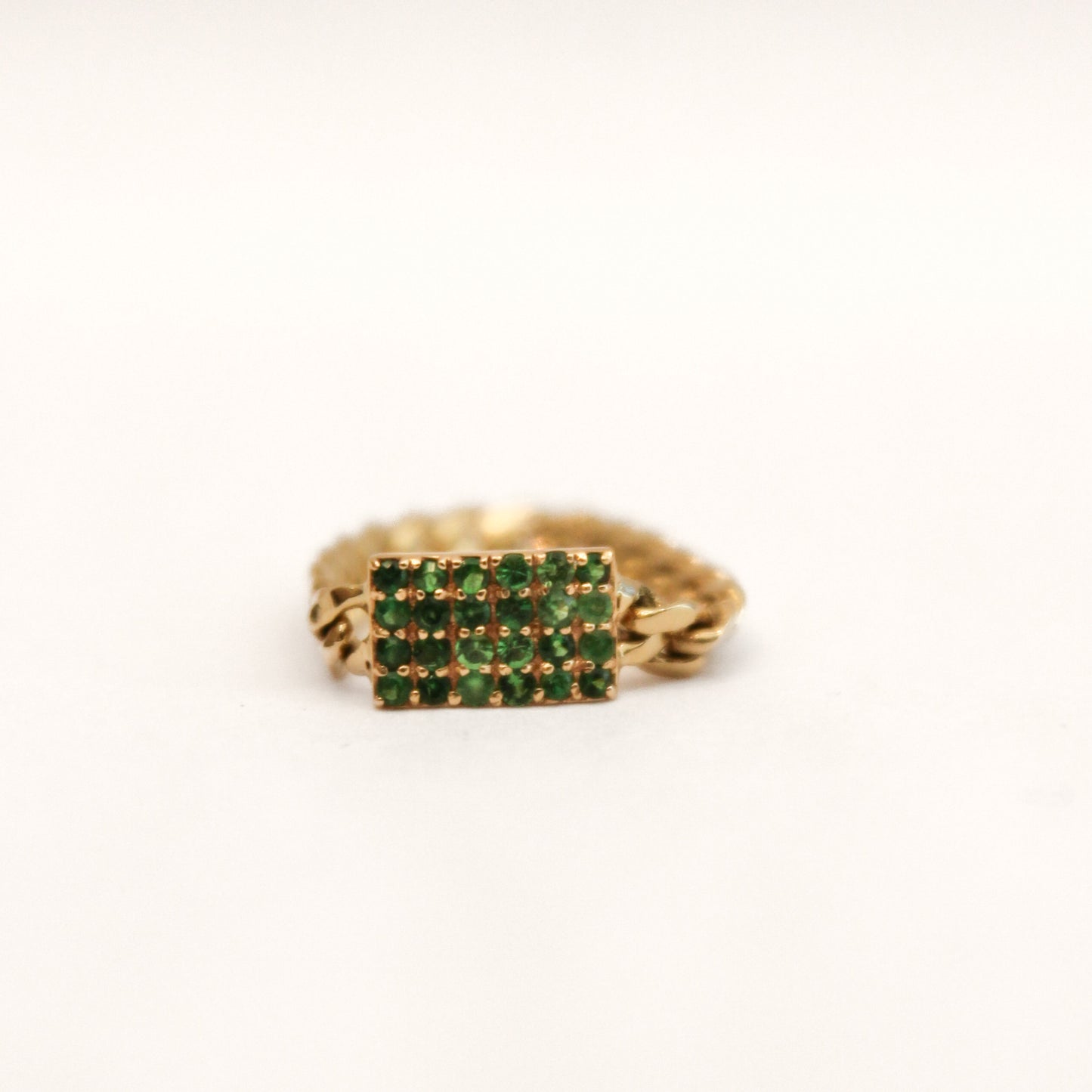 Luis Cuban Link Ring in Emeralds