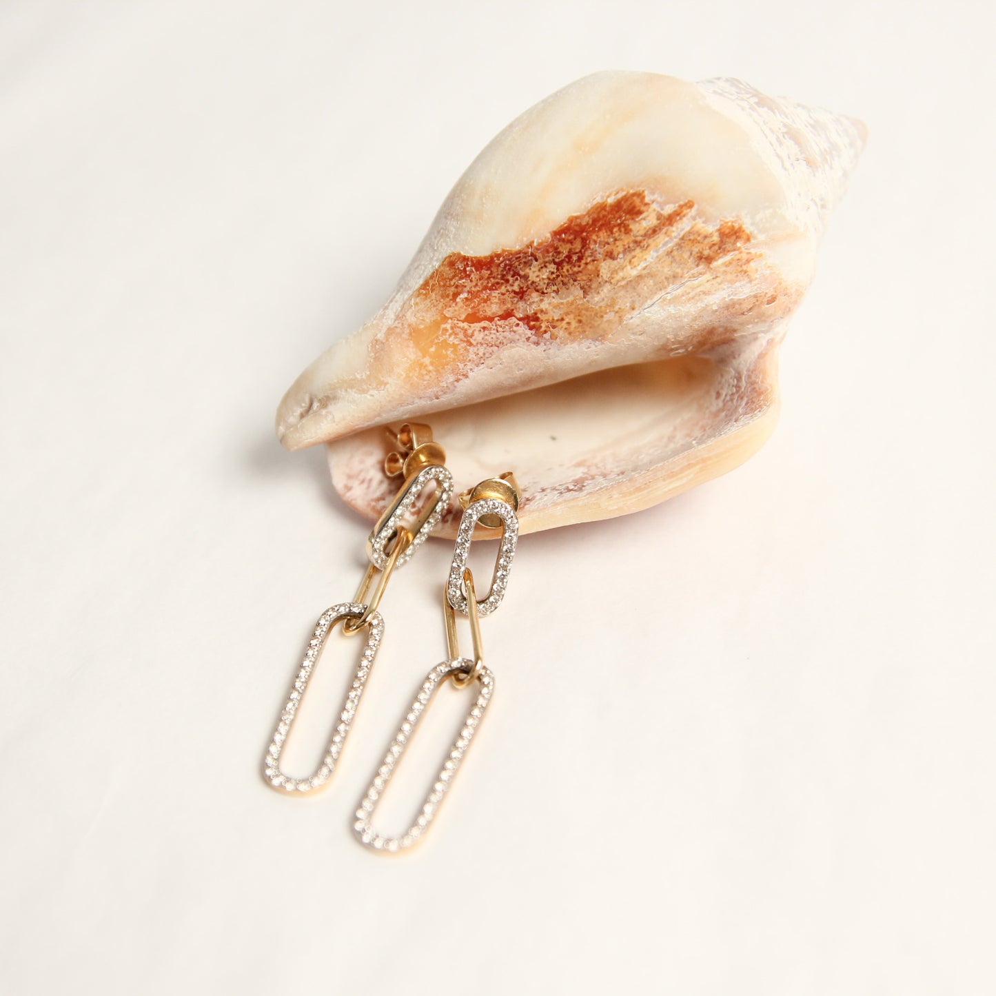 Christabel 3 Link Diamond Earrings