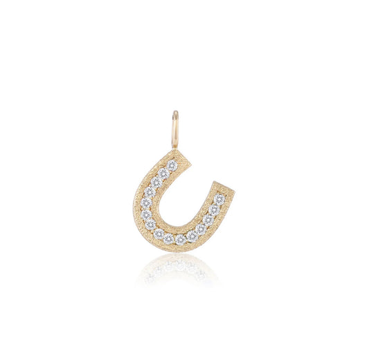 The Felicity Horseshoe Charm in Diamonds