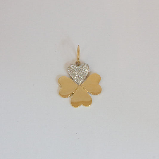 Hallie Diamond Clover Pendant