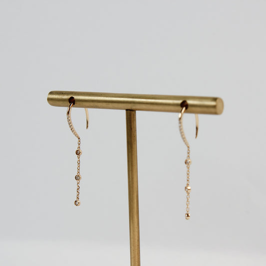 Pave Diamond Threader Earrings