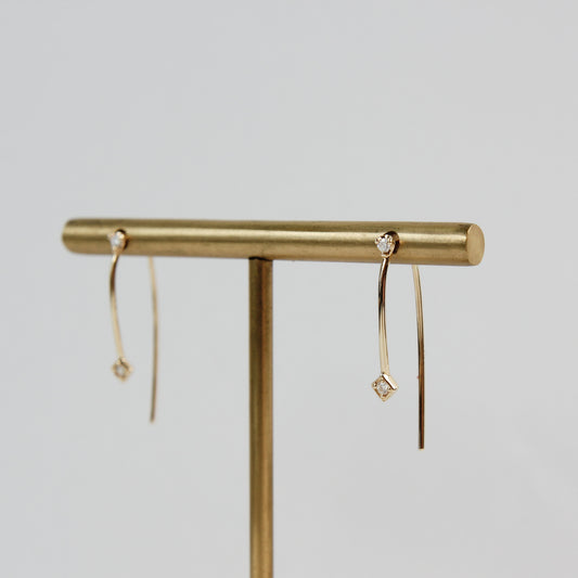 Val Diamond Wire Threader Earrings