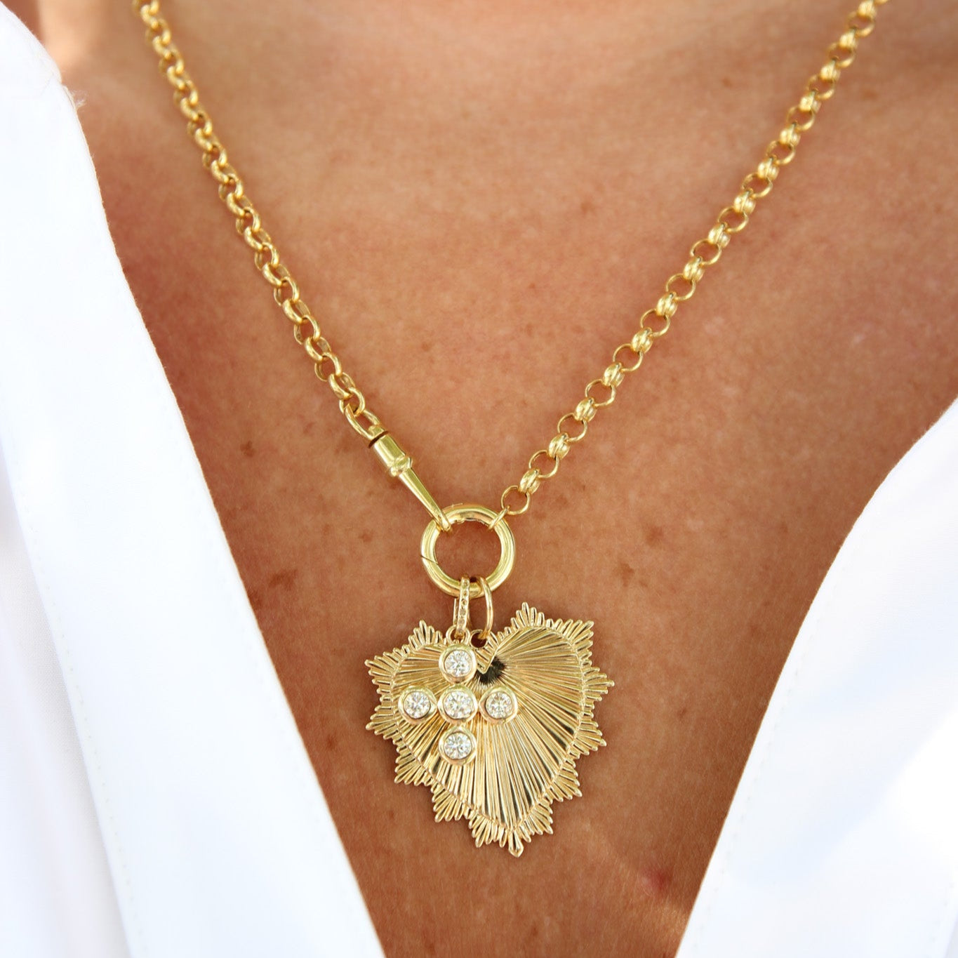 Petra Fluted Heart Charm