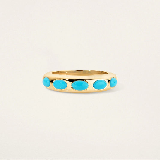 5 Oval Skinny Nomad Ring - Turquoise