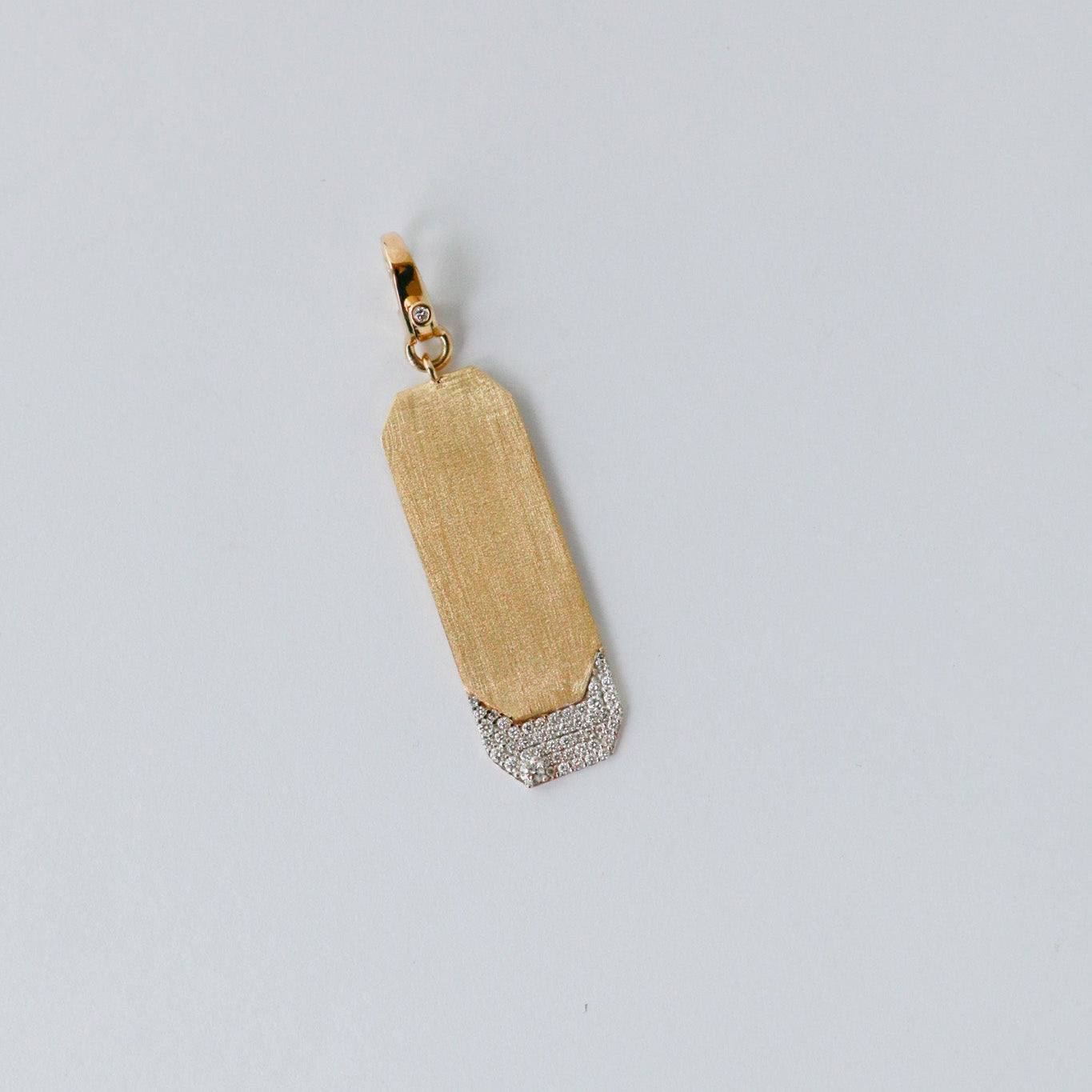 Theo Brushed Gold Tag Pendant