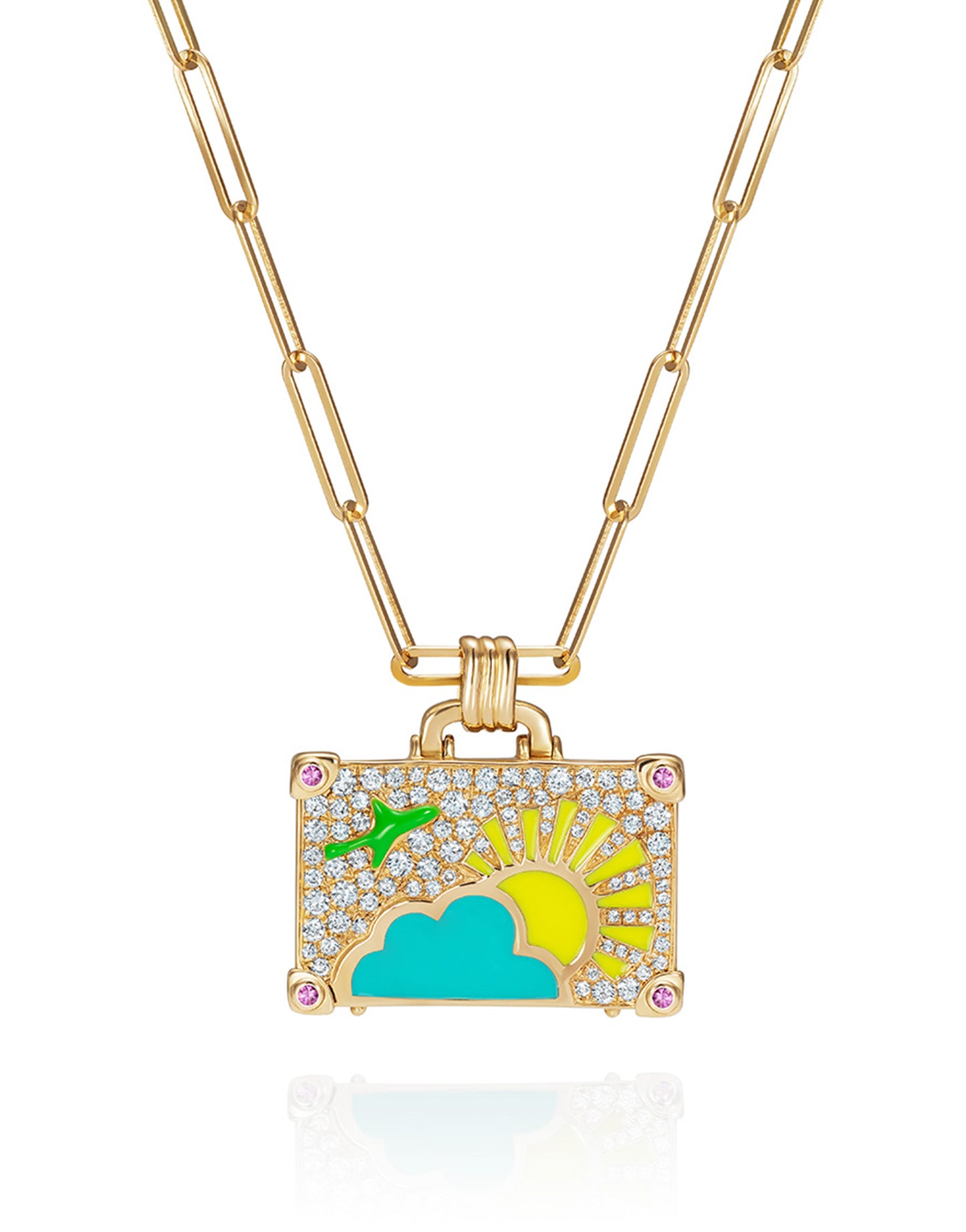 Pink Sapphire Weekender Trunk Necklace