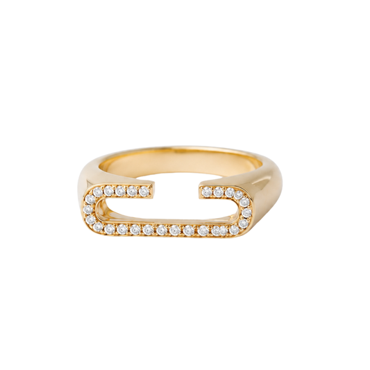 Pave Initial Ring - C