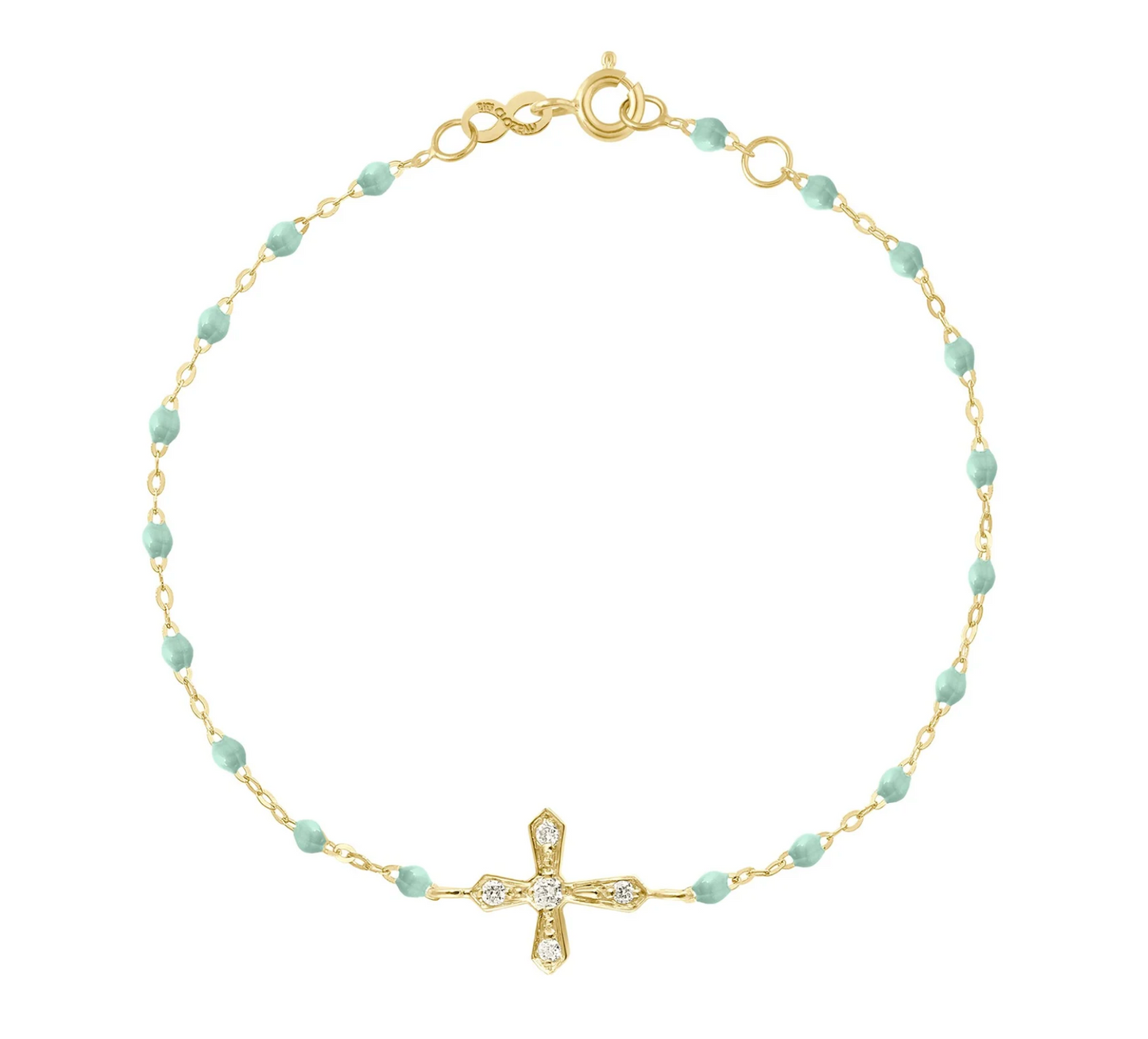 Christiana delicate Cross Bracelet- Jade