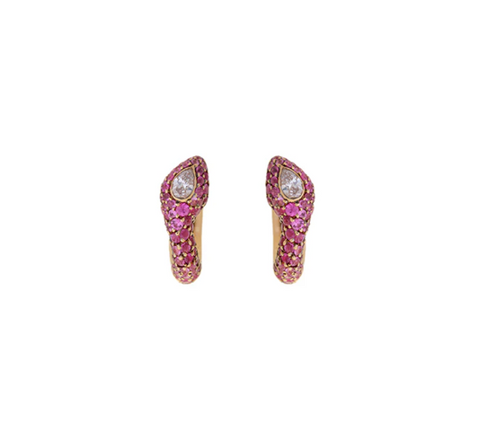 Basilik Pink Sapphire Huggies