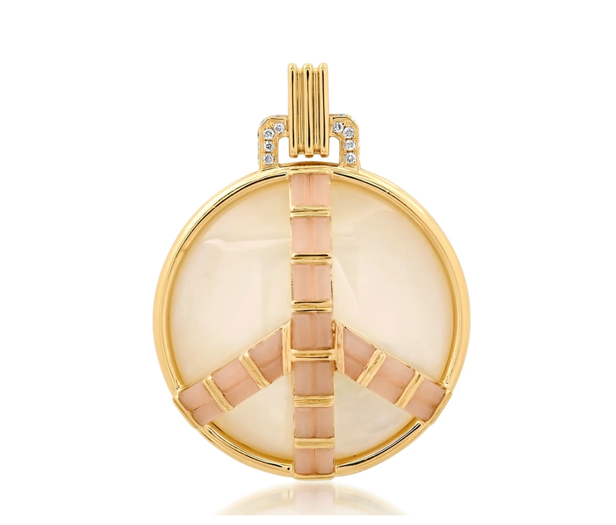 Midsize Peace Pendant in Mother of Pearl
