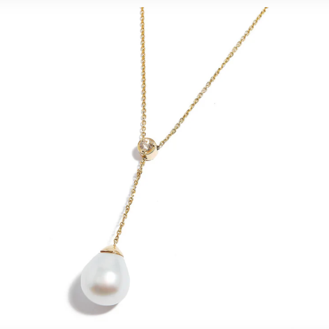 Iris Pearl Drop Lariat