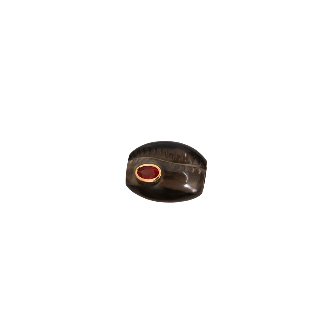 Cowry Bead with Garnet Charm