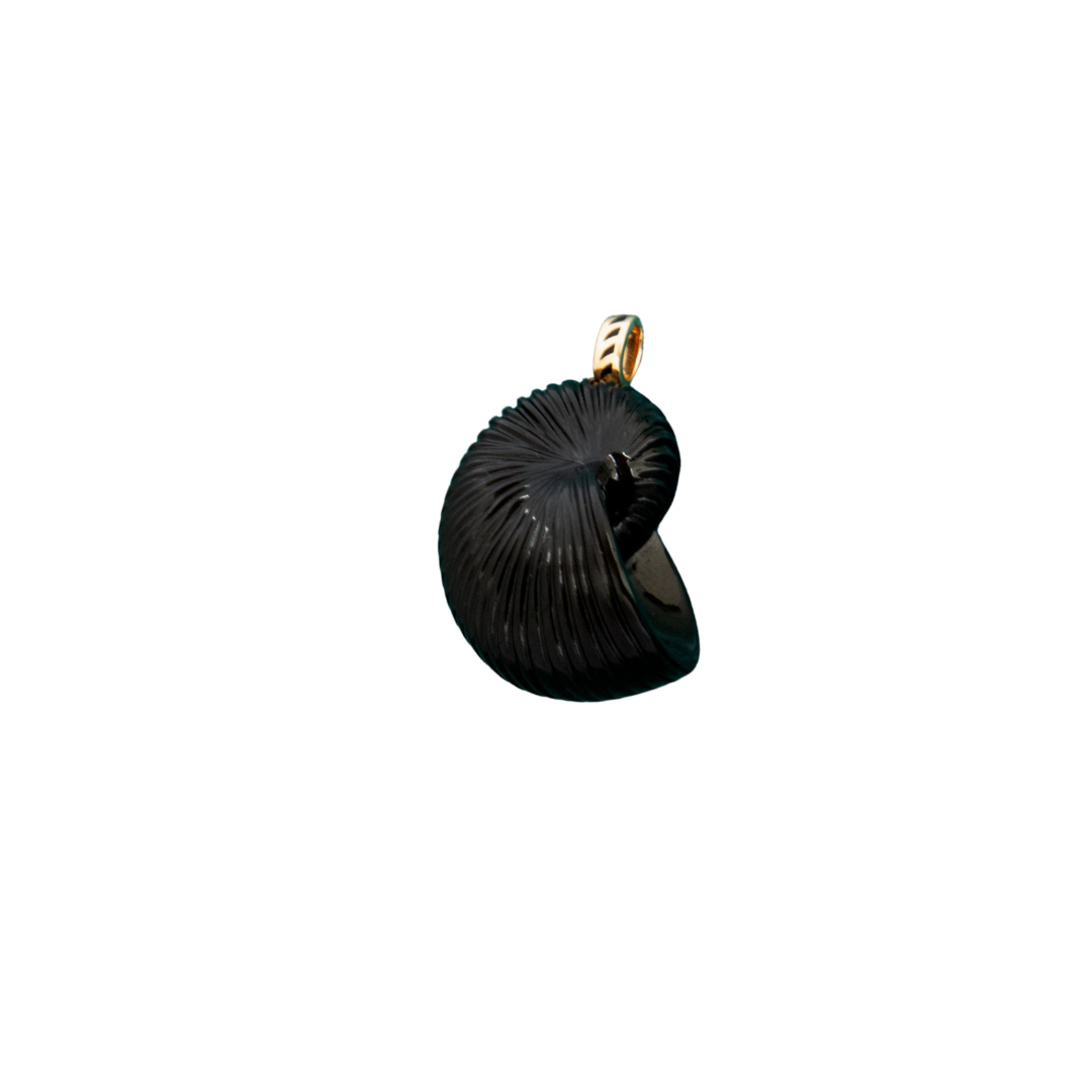 Carved Onyx Nautilus Pendant