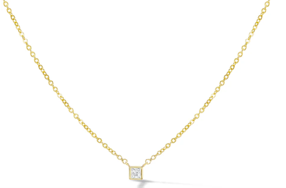 Solitaire Necklace- Princess Cut