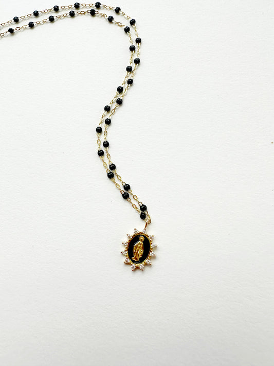 Petite Madone Necklace - Black