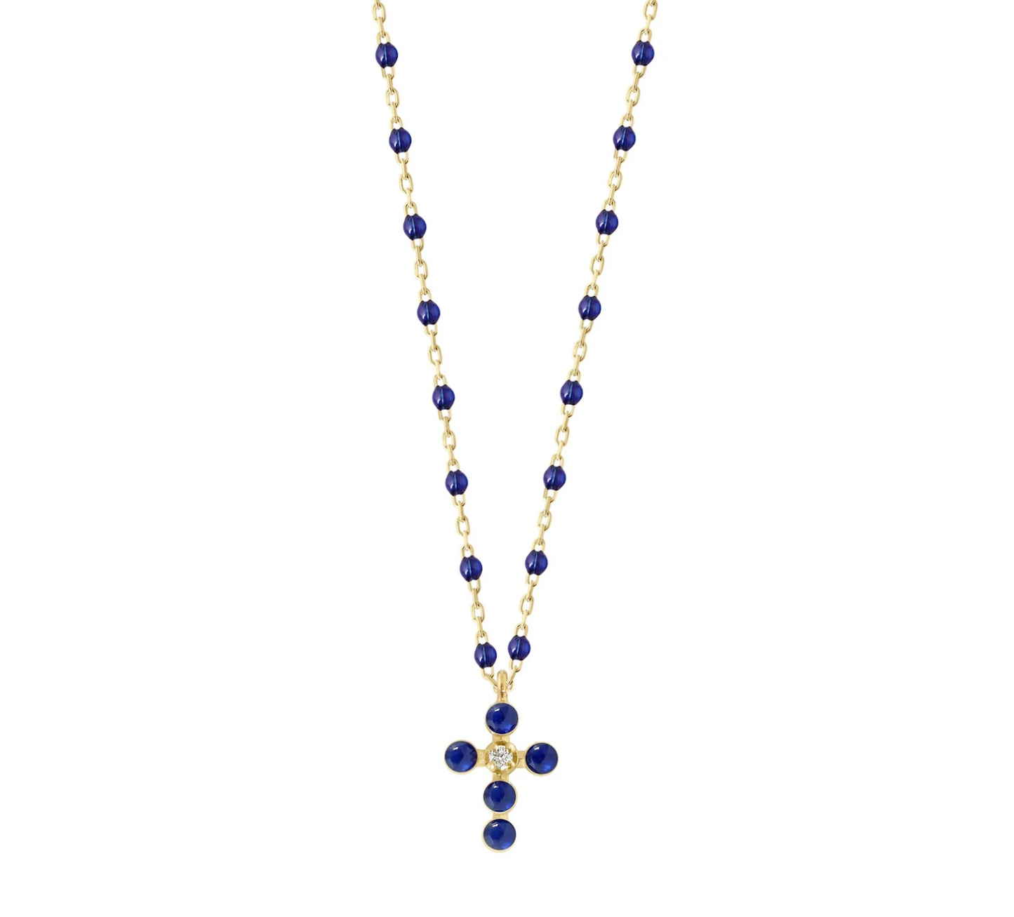 Color Pop Cross Necklace - Sapphire
